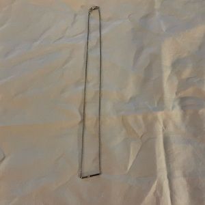 Sterling Silver bar necklace with diamond chip, 17”.